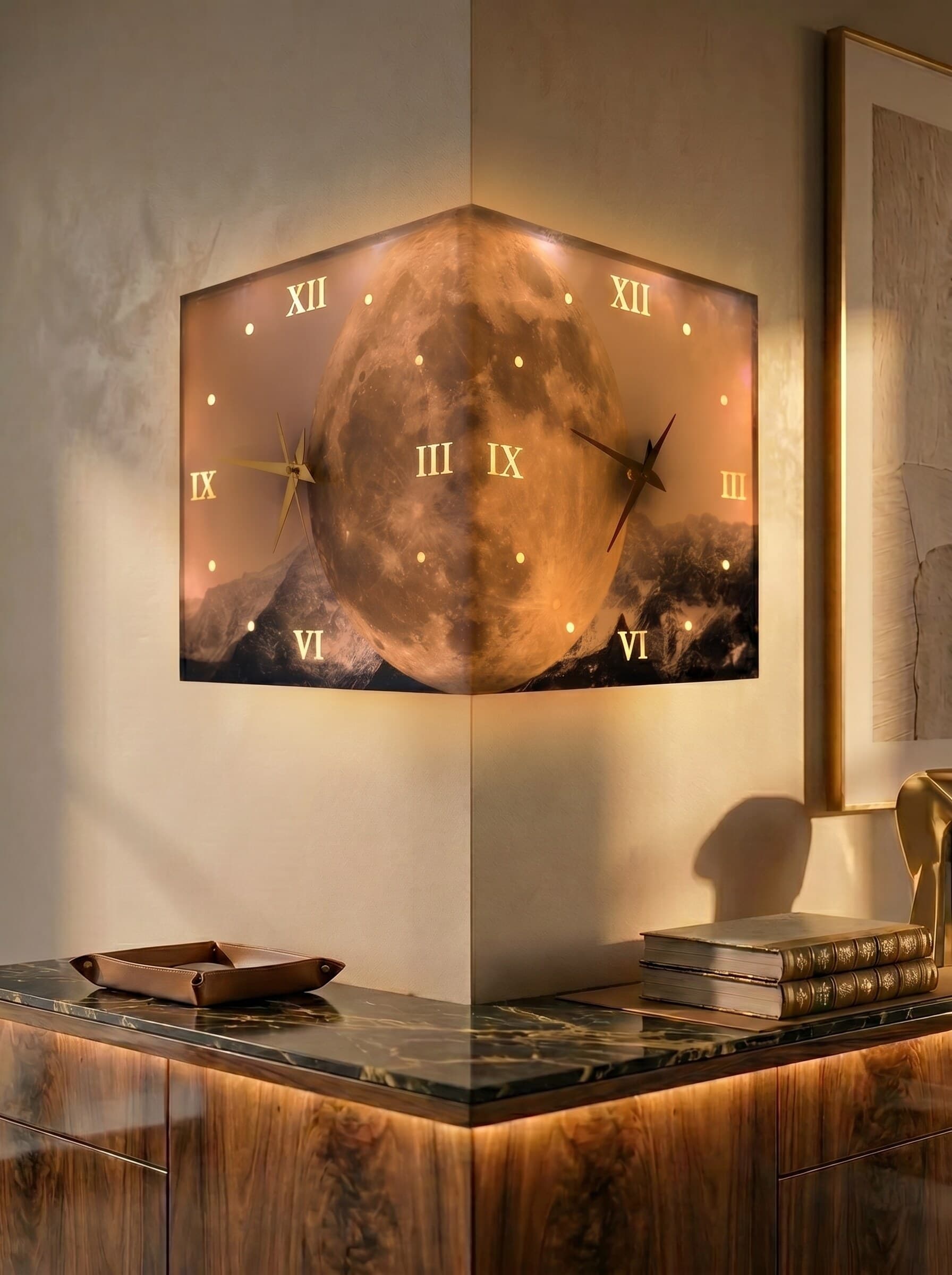 Celius Corner Wall Clock